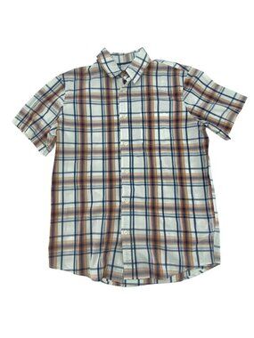 GAP | Men's Button Up Shirt | Short Sleeve | Small | Red, White, & Blue Plaid